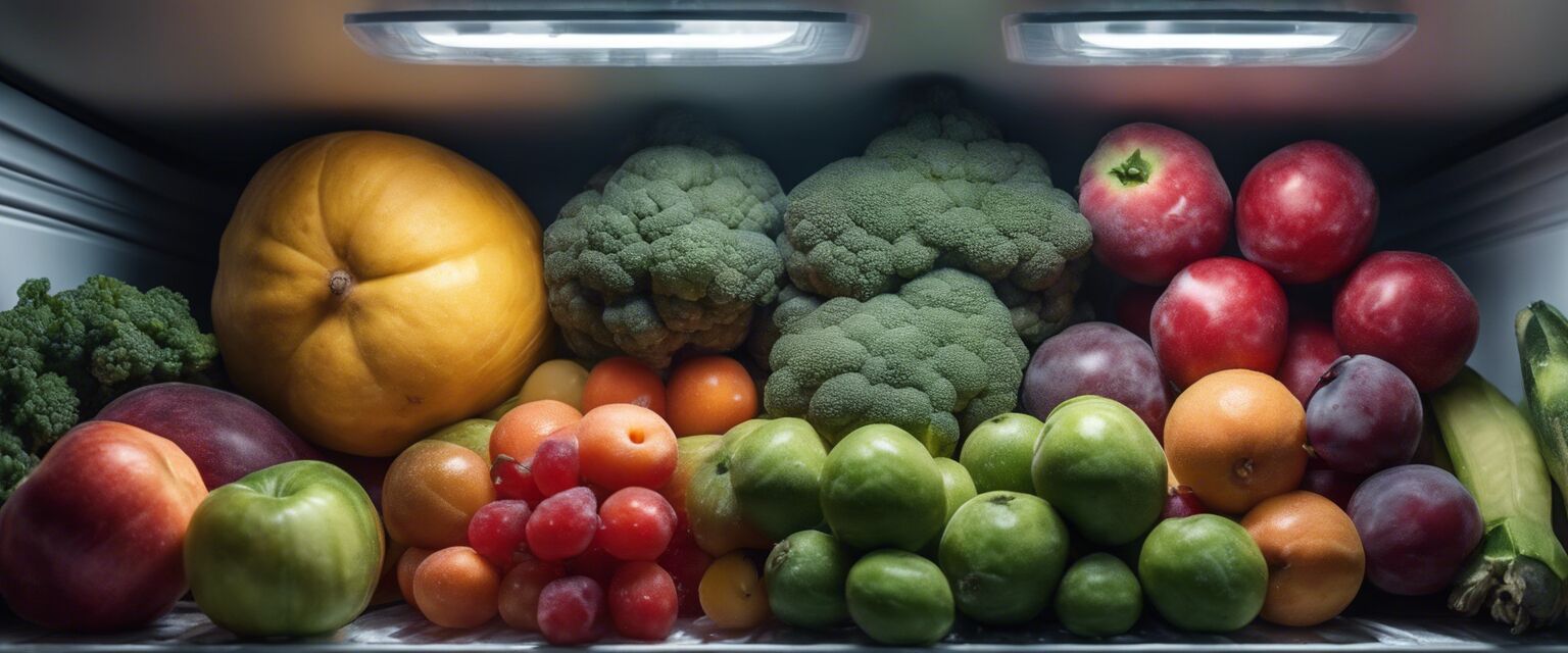 Frozen food storage in a freezer